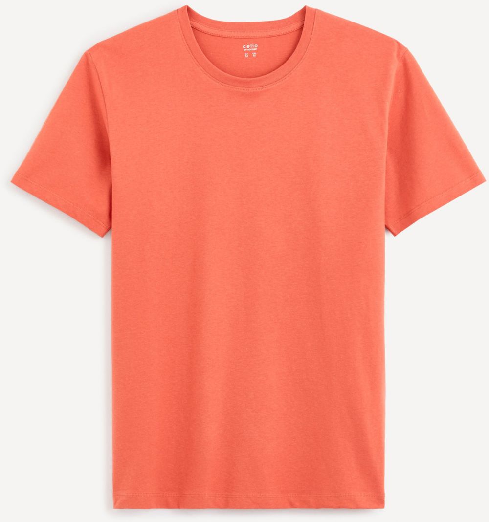 Oranžové pánske basic tričko Celio Tebase