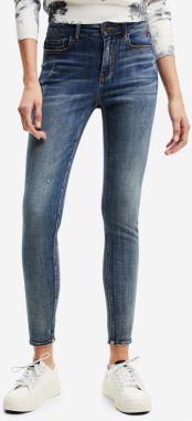 Modré dámske skinny rifle Desigual Alba