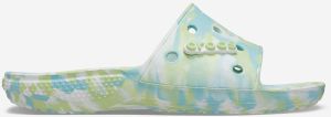 Zeleno-modré vzorované papuče Crocs Classic Marbled Slide