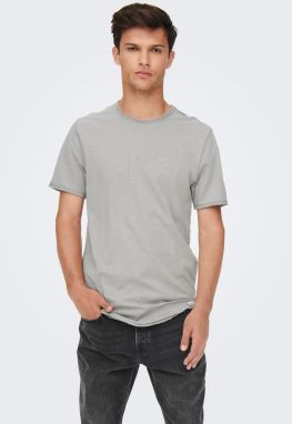 Svetlošedé melírované basic tričko ONLY & SONS Benne