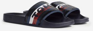 Tommy Hilfiger tmavomodré šľapky Tommy Sequins Pool Slide