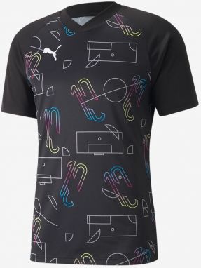 Čierne pánske športové tričko so vzorom Puma Neymar