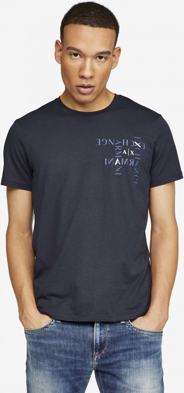 Armani Exchange modré pánske tričko