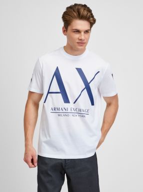 Tričká s krátkym rukávom pre mužov Armani Exchange - biela