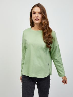 Svetlo zelené dámske základné tričko s dlhým rukávom ZOOT.lab Bambie