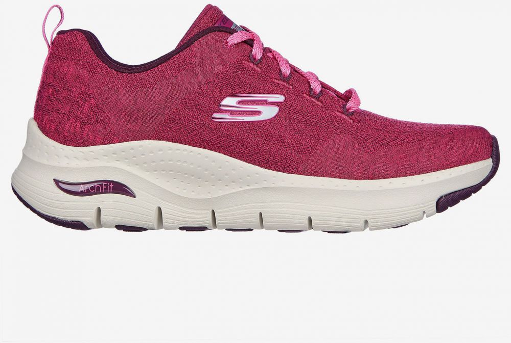 Tmavoružové dámske tenisky Skechers