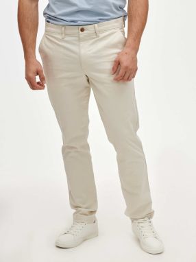 GAP béžové pánske nohavice essential khakis in slim fit with GapFlex