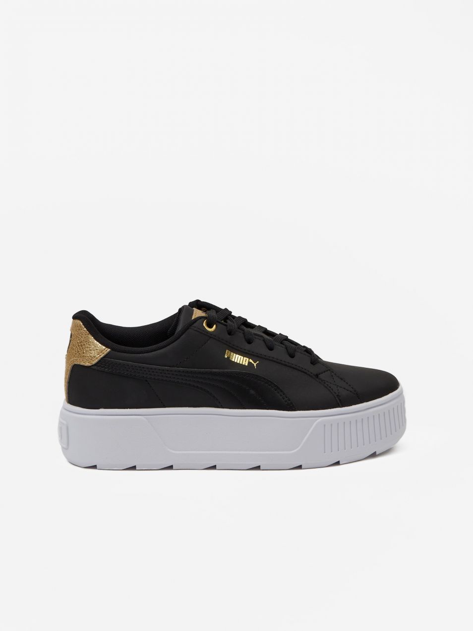 Čierne dámske kožené tenisky na platforme Puma Karmen Distressed