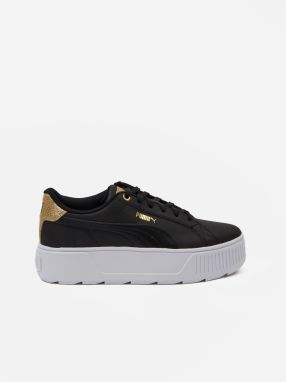 Čierne dámske kožené tenisky na platforme Puma Karmen Distressed