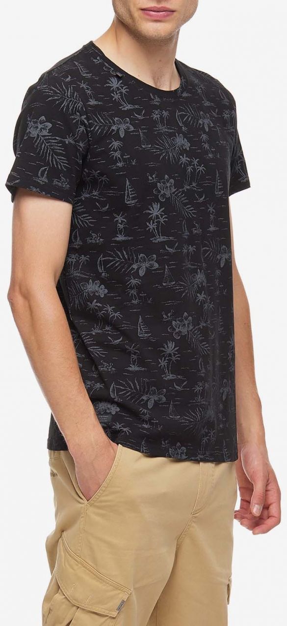 Čierne pánske vzorované tričko Ragwear Wanno
