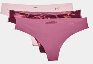 Under Armour PS Thong 3Pack nohavičky s potlačou - ružové