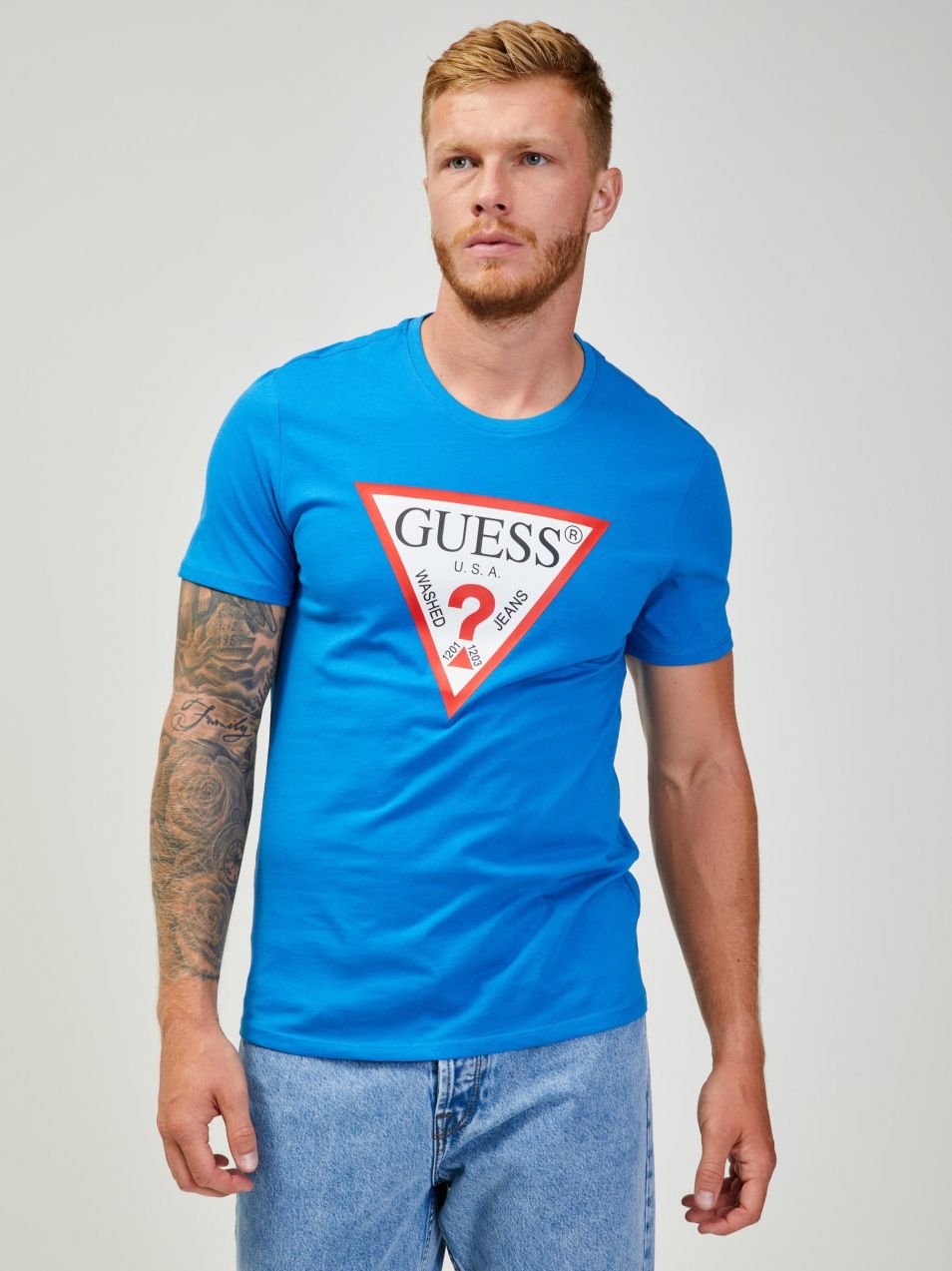 Modré pánske tričko Guess