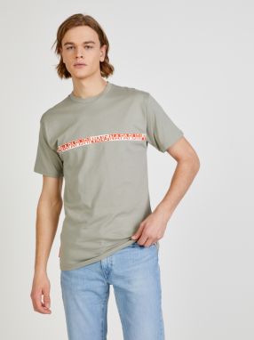 Svetlošedé pánske tričko s potlačou VANS X NAPAPIJRI
