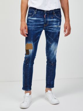 Skinny fit pre mužov DSQUARED2 - tmavomodrá