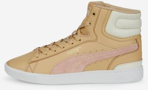 Béžové dámske členkové kožené tenisky Puma Vikky V3