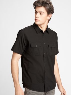 GAP čierne pánska košeľa short sleeve utility shirt