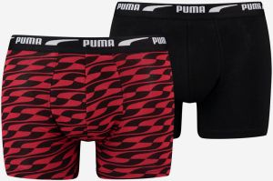 Sada dvoch pánskych boxeriek v červenej a čiernej farbe Puma