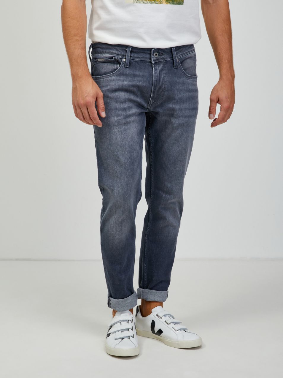 Čierne pánske straight fit Pepe Jeans Finsbury