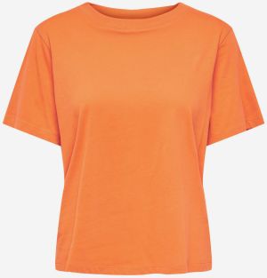 Oranžové dámske tričko s potlačou na chrbte JDY Berry
