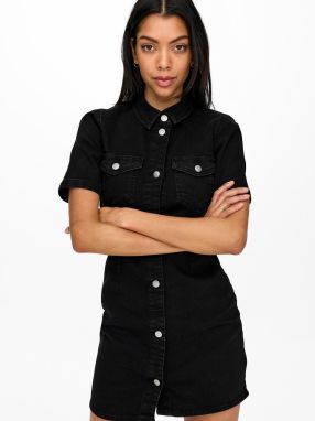 Čierne džínsové košeľové šaty Jacqueline de Yong New Sanna