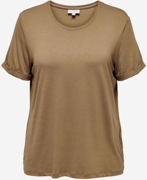Topy a tričká pre ženy ONLY CARMAKOMA - svetlohnedá