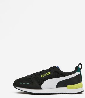 Bielo-čierne tenisky so semišovými detailmi Puma R78