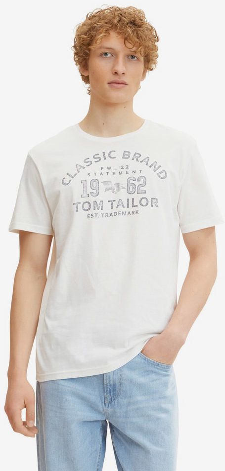Tričká s krátkym rukávom pre mužov Tom Tailor - biela