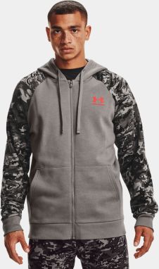 Mikina Under Armour UA RIVAL FLC CAMO SCRIPT FZ - šedá