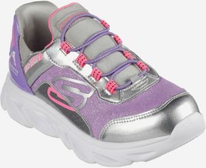 Fialové dievčenské tenisky s detailmi striebornej farbe Skechers