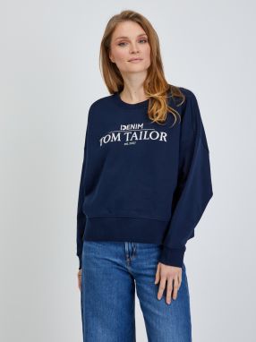 Tmavomodrá dámska mikina Tom Tailor Denim