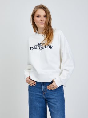 Biela dámska mikina Tom Tailor Denim