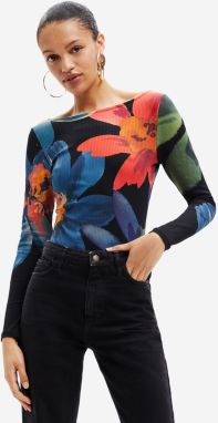 Čierne dámske kvetované body Desigual Grandflower