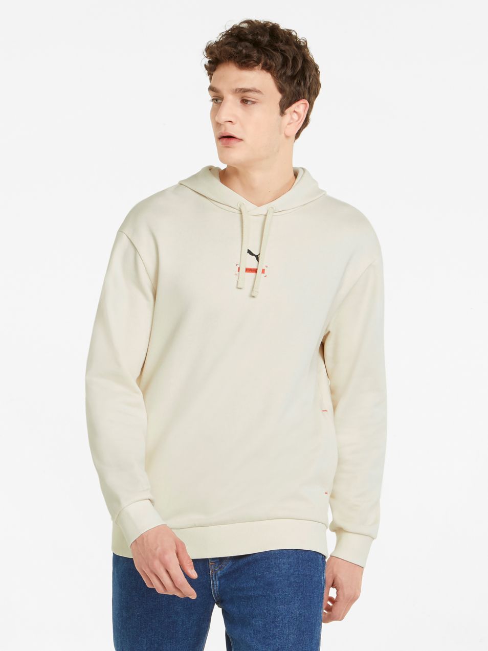 Krémová pánska mikina s kapucou Puma Better Hoodie