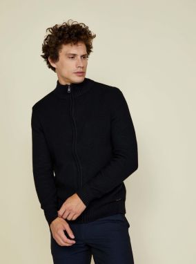 Čierny pánsky sveter na zips so stojačikom ZOOT.lab Brad