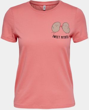 Ružové tričko s potlačou ONLY