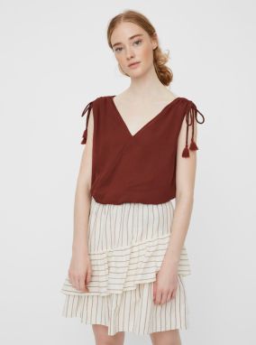 Hnedý voľný top VERO MODA Penelope