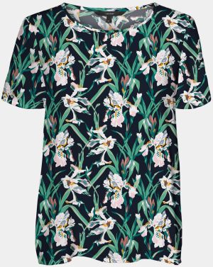 Zeleno-modrá kvetovaná blúzka VERO MODA Simply