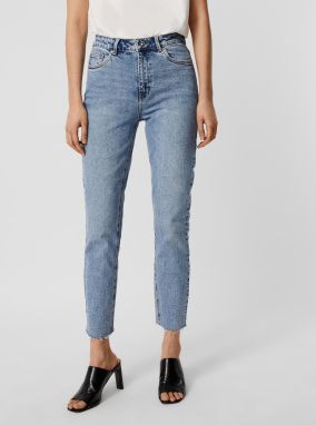 Modré skrátené straight fit rifle VERO MODA Brenda