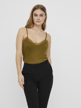 Kaki top s krajkou VERO MODA Sofia