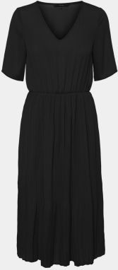 Čierne midišaty s plisovanou sukňou VERO MODA Malou