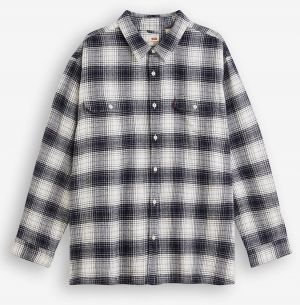 Pánska kockovaná flanelová košeľa Levi's® Big Jackson šedej a čiernej farby
