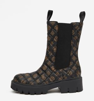 Čierne vzorované kozačky Guess Serlen