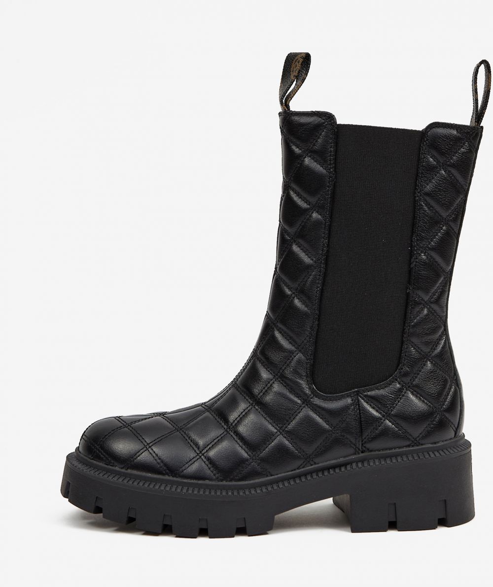 Čierne kožené kozačky Guess Serlen