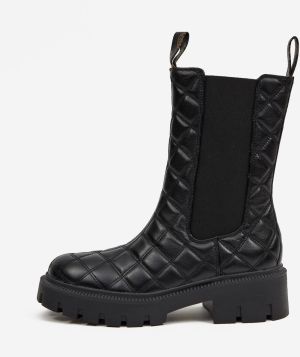Čierne kožené kozačky Guess Serlen