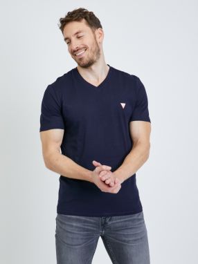 Tričká s krátkym rukávom pre mužov Guess - tmavomodrá