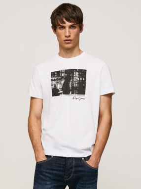Tričká s krátkym rukávom pre mužov Pepe Jeans - biela