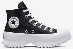 Čierne dámske kožené členkové tenisky Converse