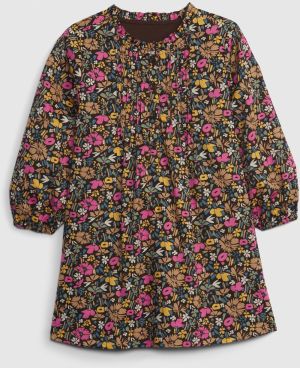 Ružovo-hnedé dievčenské kvetinové šaty GAP