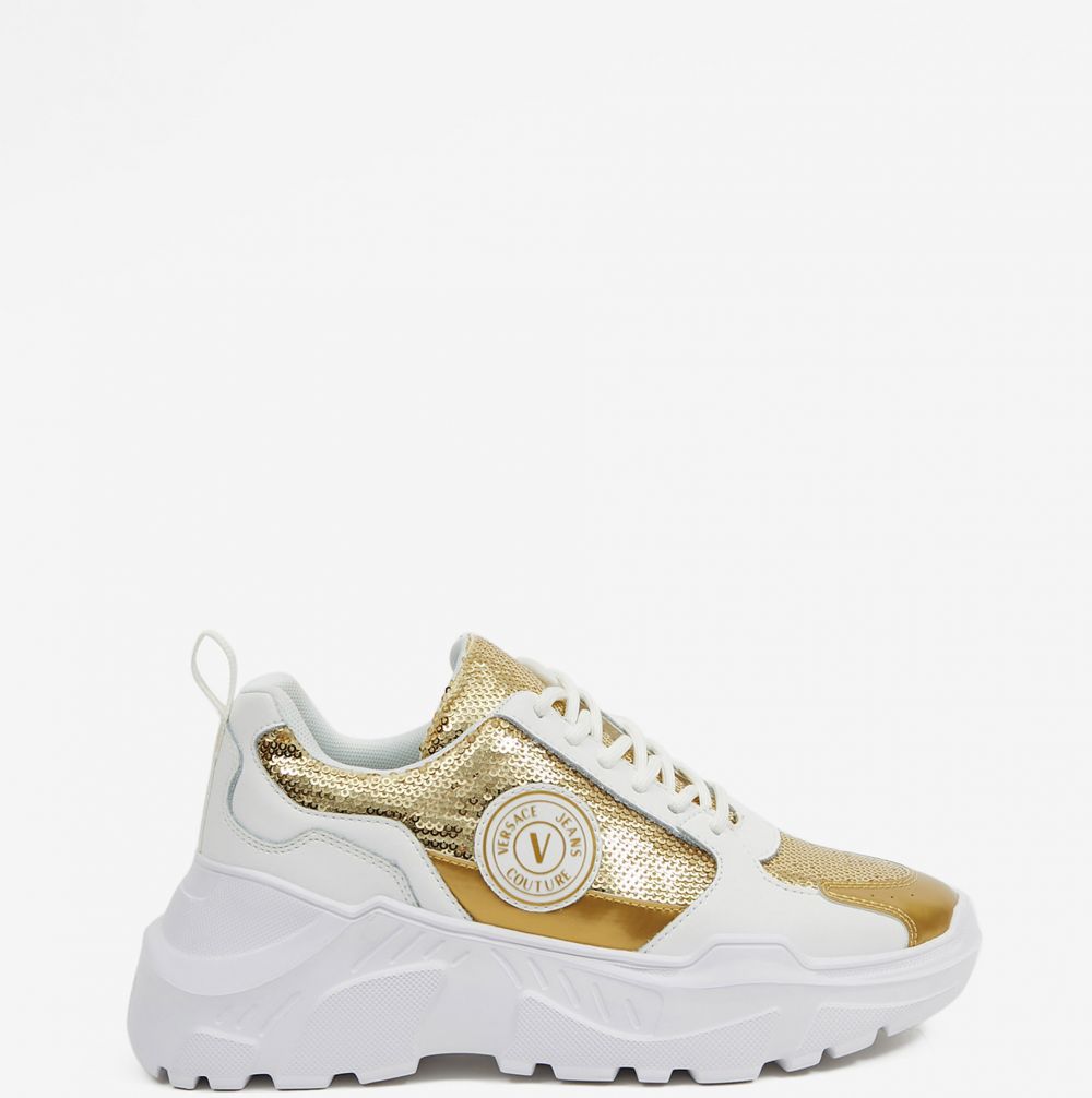 Tenisky pre ženy Versace Jeans Couture - biela, zlatá