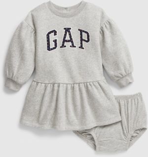 Šedý dievčenský set šiat s logom GAP
